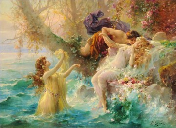  spring Painting - love in spring Hans Zatzka classical flowers